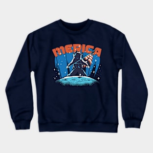 Merica American Astronaut Landing on the Moon Crewneck Sweatshirt